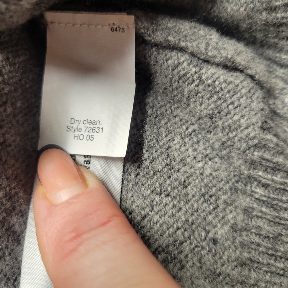 J. Crew Sweater Mens Large Lambs Wool Gray Diamond Knitted Pullover V Neck Argyl - Picture 6 of 7